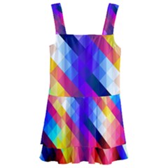 Abstract Background Colorful Pattern Kids  Layered Skirt Swimsuit