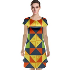 Background Geometric Color Cap Sleeve Nightdress