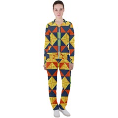 Background Geometric Color Casual Jacket And Pants Set