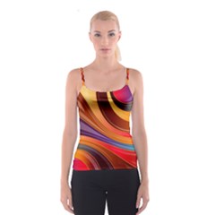 Abstract Colorful Background Wavy Spaghetti Strap Top