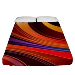 Abstract Colorful Background Wavy Fitted Sheet (King Size)