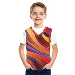 Abstract Colorful Background Wavy Kids  Basketball Tank Top