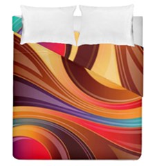 Abstract Colorful Background Wavy Duvet Cover Double Side (Queen Size)