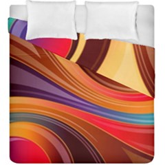 Abstract Colorful Background Wavy Duvet Cover Double Side (King Size)