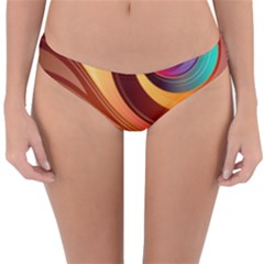 Abstract Colorful Background Wavy Reversible Hipster Bikini Bottoms