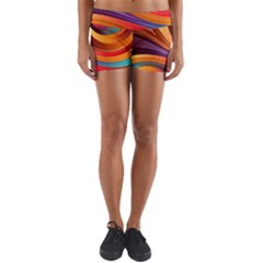 Abstract Colorful Background Wavy Yoga Shorts