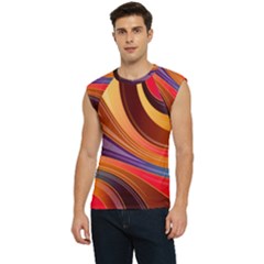 Abstract Colorful Background Wavy Men s Raglan Cap Sleeve T-Shirt