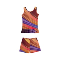 Abstract Colorful Background Wavy Kids  Boyleg Swimsuit