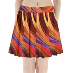 Abstract Colorful Background Wavy Pleated Mini Skirt