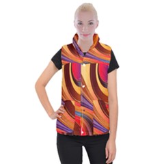 Abstract Colorful Background Wavy Women s Button Up Vest by Sarkoni