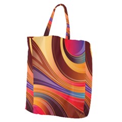 Abstract Colorful Background Wavy Giant Grocery Tote