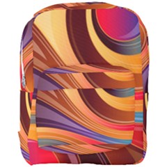 Abstract Colorful Background Wavy Full Print Backpack