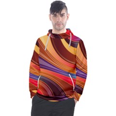 Abstract Colorful Background Wavy Men s Pullover Hoodie