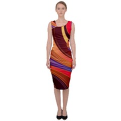 Abstract Colorful Background Wavy Sleeveless Pencil Dress