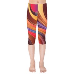 Abstract Colorful Background Wavy Kids  Capri Leggings 