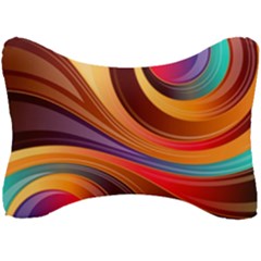 Abstract Colorful Background Wavy Seat Head Rest Cushion