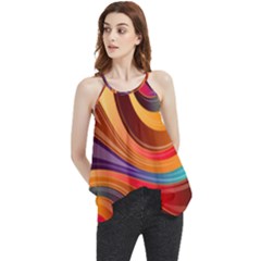 Abstract Colorful Background Wavy Flowy Camisole Tank Top