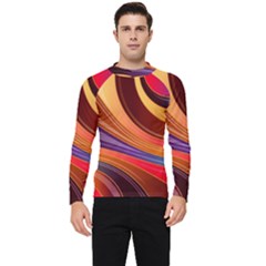 Abstract Colorful Background Wavy Men s Long Sleeve Rash Guard