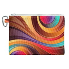 Abstract Colorful Background Wavy Canvas Cosmetic Bag (xl)