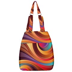 Abstract Colorful Background Wavy Center Zip Backpack