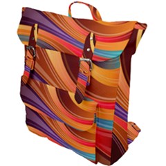 Abstract Colorful Background Wavy Buckle Up Backpack