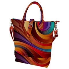 Abstract Colorful Background Wavy Buckle Top Tote Bag