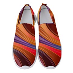 Abstract Colorful Background Wavy Women s Slip On Sneakers