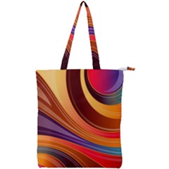 Abstract Colorful Background Wavy Double Zip Up Tote Bag