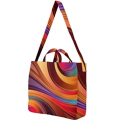 Abstract Colorful Background Wavy Square Shoulder Tote Bag