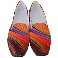 Abstract Colorful Background Wavy Women s Classic Loafer Heels