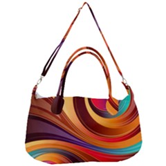 Abstract Colorful Background Wavy Removable Strap Handbag