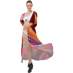 Abstract Colorful Background Wavy Maxi Chiffon Beach Wrap