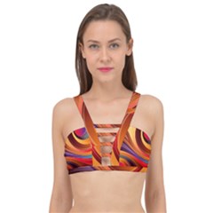 Abstract Colorful Background Wavy Cage Up Bikini Top