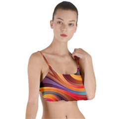 Abstract Colorful Background Wavy Layered Top Bikini Top 