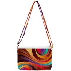 Abstract Colorful Background Wavy Double Gusset Crossbody Bag