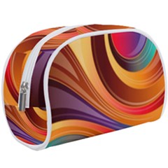 Abstract Colorful Background Wavy Make Up Case (Large)