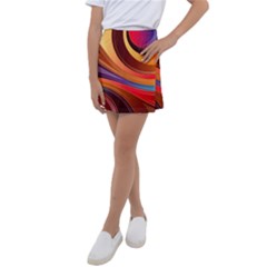 Abstract Colorful Background Wavy Kids  Tennis Skirt