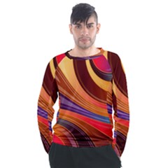 Abstract Colorful Background Wavy Men s Long Sleeve Raglan T-Shirt