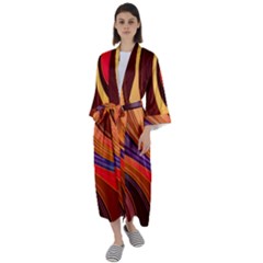 Abstract Colorful Background Wavy Maxi Satin Kimono