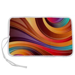 Abstract Colorful Background Wavy Pen Storage Case (M)