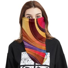 Abstract Colorful Background Wavy Face Covering Bandana (Triangle)