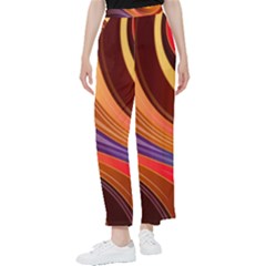 Abstract Colorful Background Wavy Women s Pants 