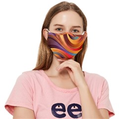 Abstract Colorful Background Wavy Fitted Cloth Face Mask (Adult)