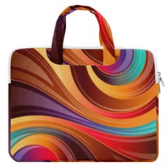 Abstract Colorful Background Wavy MacBook Pro 16  Double Pocket Laptop Bag 