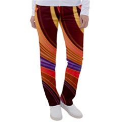 Abstract Colorful Background Wavy Women s Casual Pants