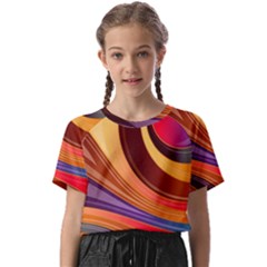 Abstract Colorful Background Wavy Kids  Basic T-Shirt