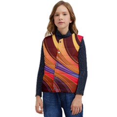 Abstract Colorful Background Wavy Kid s Button Up Puffer Vest	