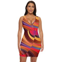 Abstract Colorful Background Wavy Draped Bodycon Dress