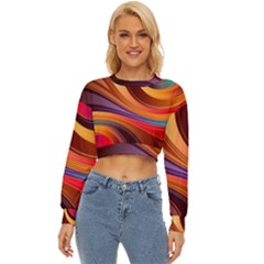 Abstract Colorful Background Wavy Lightweight Long Sleeve Sweatshirt