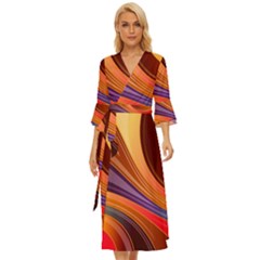 Abstract Colorful Background Wavy Midsummer Wrap Dress